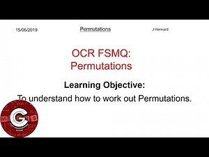 OCR FSMQ Additional Mathematics (New Spec) | Lesson 28: Permutations