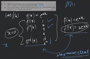 2.4 (a) Obtain the fourth-degree Taylor's polynomial approximat... | Filo