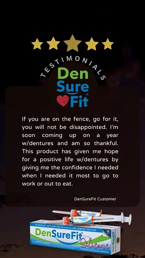 Young or old, dentures can be a frustrating learning curve - but one thing makes it easier: a comfortable, secure fit. DenSureFit keeps dentures snug without glue, so you can get snug and secure! Questions? Want to order? We’re available Mon-Fri 8AM-5PM PST at (844) 682-3368, and 24/7 at https://densurefit.com/ -DSF Team #densurefit #dentures #denturejourney #smiles #denturegang #denturecommunity #denturesupport #dentalcare | DenSureFit