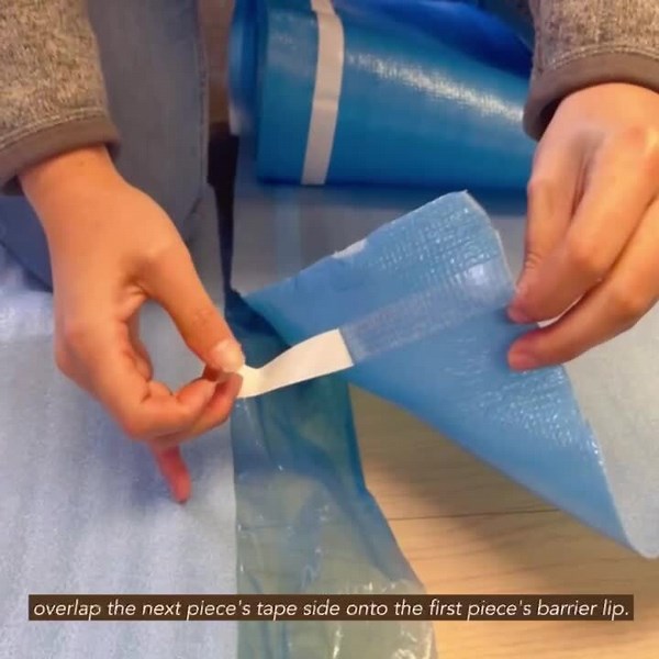 Dekorman Laminate Flooring Blue Foam Underlayment 3.6 ft W x 55.5 ft L x 2 mm T (200 sq.ft/roll) 2BF