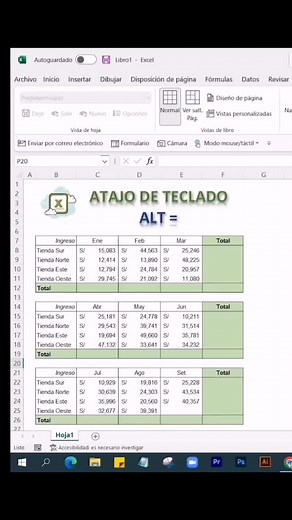 Atajo de teclado en Excel (ALT =) 🤯 #excelelemental #excel #exceltips #hojadecalculo #excelpro #excelentiktok #exceltutoriales