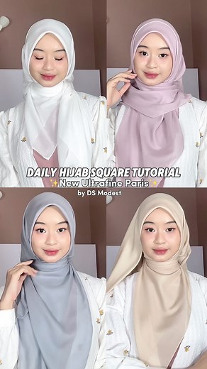 DS MODEST on Instagram: "Happy banget punya 10 warna koleksi hijab square new ultrafine paris by @ds.modest karena hijabnya emang senyaman itu 🥹💖 Selain voal dymatic hijab, new ultrafine paris ini juga termasuk ke worry free hijab series, loh! So, tunggu apa lagi? Beli sekarang & cobain hijabnya juga guys 🤗🫶🏻✨ #WorryFreeHijab #EffortlesslyModest #EverdyayEssentials #AlawaysLearningAlwaysGrowing"