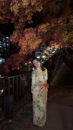 夜の紅葉と伊香保温泉の美しさ