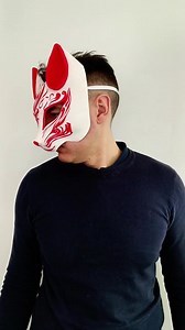 Red Fox Mask | 3D Printed Japanese Mask | Anime Cosplay Mask | Kitsune Yokai Spirit Mask | Festival Fox Mask | Costume Prop Demon Mythology - Etsy