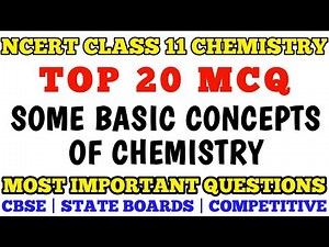 Best MCQ Class 11 Some Basic Concepts of Chemistry | Chapter 1 Chemistry #ncertmcq