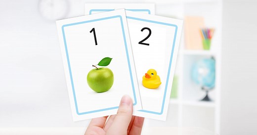 Free number flashcards from Totcards