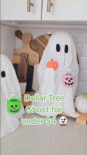 Dollar Tree DIY Ghost Decor #diyhalloween #dollartreecrafts #diyghost #halloweencrafts #ginaccreate