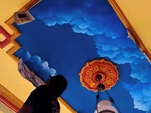3.9K views · 44 reactions | Cloud sky ceiling design paint. #paint #design | Texture Design | Facebook