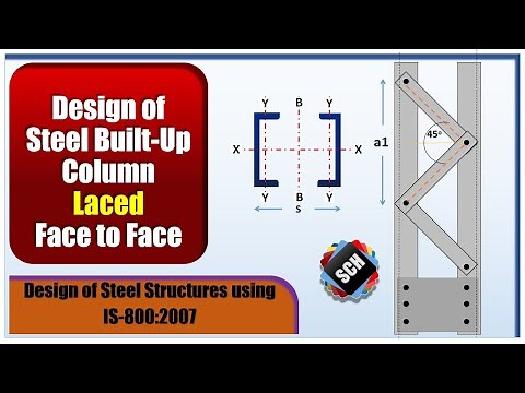 How to Design a Laced Steel Built-up Column | Channel | Face to Face | Bolted & Welded connection.