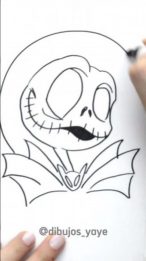 How to draw Jack Skellington 🎃✨step by step! #halloween #art #fyp #kids #nightmarebeforechristmas