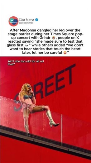 Madonna’s “dangling her leg over the stage barrier” moment goes viral 😭💀 #Madonna