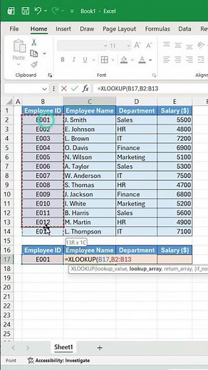 Excel Hack: Find Data Instantly With XLOOKUP #excel #exceltips #dataanalysis