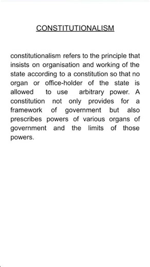 Here is the meaning of constitutionalism...