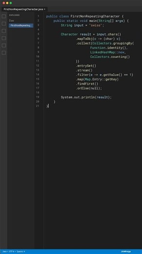 Frequently Asked Java 8 Stream Interview Question 🚨 | First Non-Repeating Character