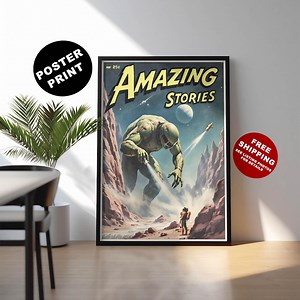 Vintage Sci-fi Magazine Cover Print: Retro Pulp Fiction Wall Art - Etsy