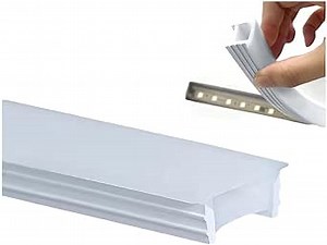 16.4ft/5m Silicone Soft LED Channel System, Flexible U Shape Tube LED Light Strip Silicone Cover for Living Room, Kitchen, Patio and Other Outdoor Ambient Decor, No Light Strip (30 x 10mm)