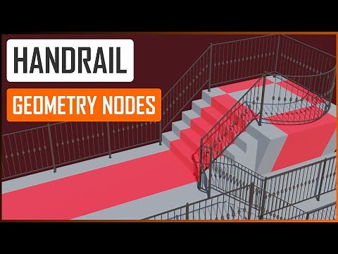 Procedural Handrail in Geometry nodes - Blender tutorial ENG