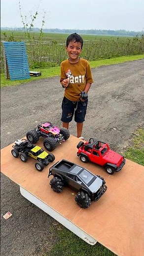 Cute Little Boy Tests His 4 RC Cars with Big Jumps! 🔥🚀