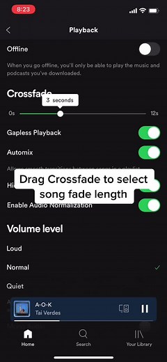 Spotify crossfade trick #spotify #music #crossfade #fade #fyp
