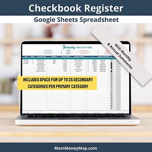 Checkbook Register With Monthly & Annual Summaries Google Sheets Spreadsheet, Banking Register Transaction Template, Check Account Register - Etsy