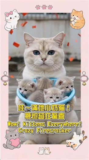 ZaiZai Lights Firecracker! Kittens Explode Out #kittensurprise
