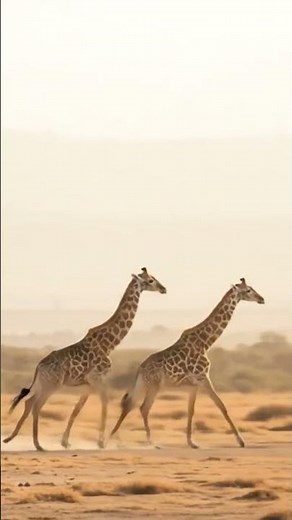 Giraffes on the Run! A Stunning African Savannah Scene! #giraffe #running #africa #savannah