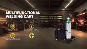 FAHKNS Welding Cart - Heavy Duty Welding Carts for MIG Welder & Plasma Cutter，Welding Cart with Large Capacity Lockable Cabinet, 360° Swivel Wheels, Cable Hook，Static Load Capacity 220 LBS