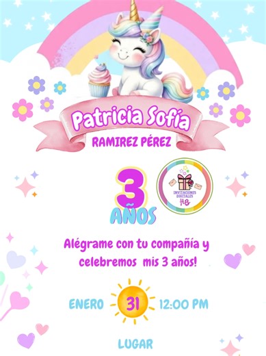 Invitación digital video con temática de fiesta de cumpleaños de Unicornio Una original y divertida invitación tan especial como los festejados. Te diseñamos la tuya 9811131155 ✅Cualquier temática ✅Diferente tipos de invitación ✅Trabajos de calidad ✅Servicio y atención profesional #fiestasinfantiles #unicornios #invitacion #invitacionescreativas #pastel