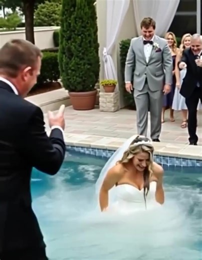 30K views · 40 reactions | Before our wedding, Dylan joked about tossing me into a pool during the ceremony. I warned him I’d leave if he did. He promised he wouldn’t. But on our big day, while taking photos by the pool, Dylan suddenly pushed me in. Soaked and shocked, I saw him laughing and filming, saying, “This is going to go viral!” (check in the first comment) | Past & Present | Facebook