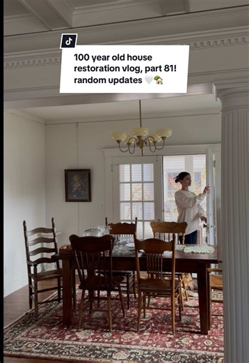 100 year old house restoration vlog, part 81! Random updates throughout the house… making our house a home for the holidays, yay! 🤍🏡 #homeinspo #oldhome #homerenovation #houserestoration #interiordesign