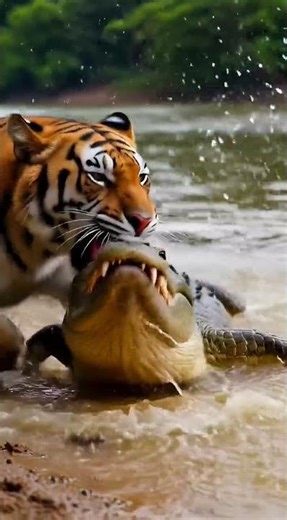 Tiger vs Crocodile – The Most Brutal Jungle Battle Ever Caught on Camera!