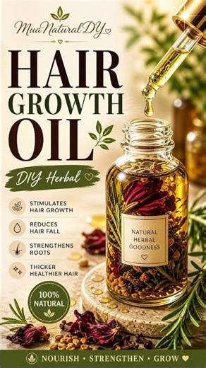 DIY Herbal Hair Growth Oil #HairGrowthOil #DIYHairCare #NaturalHair #HairGrowthTips