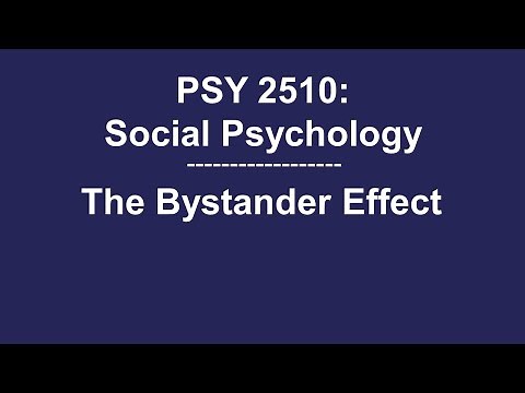 PSY 2510 Social Psychology: The Bystander Effect