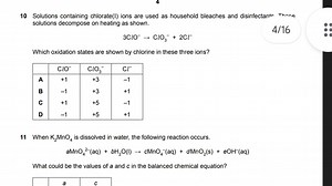 10 Solutions containing chlorate(I) ions are used as household ... | Filo