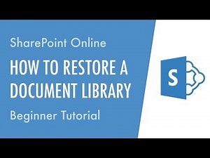 How to Restore a Document Library in SharePoint Online - Beginner Tutorial