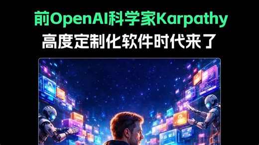 前 OpenAI 科学家karpathy：高度定制化软件时代来了 #人工智能 #软件 #智能体 #超级个体 #karpathy