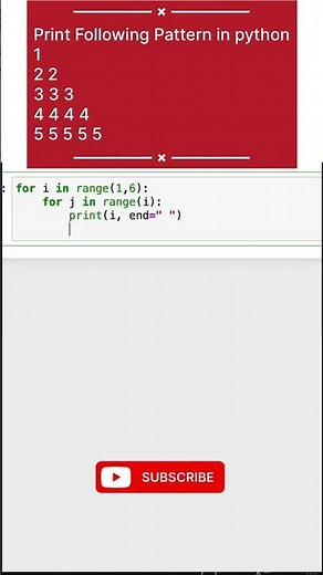 Python Number Pattern 🔥 | Repeated Number Pyramid Using Loops | Python Shorts for Beginners