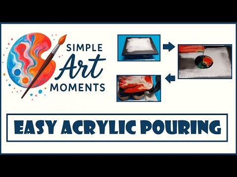 Easy Acrylic Pouring on Small Canvas | Flowing Colors ⚪🟡🔴🟢🔵⚫