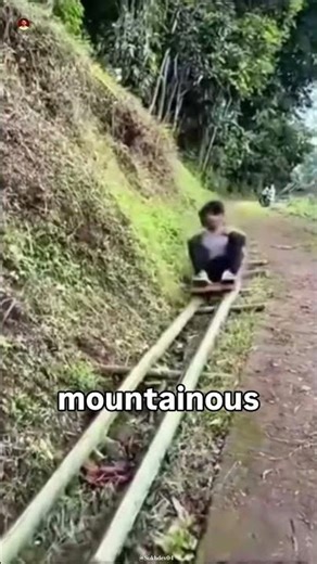 The Most Unique Village Transport in Indonesia! 🎋😲