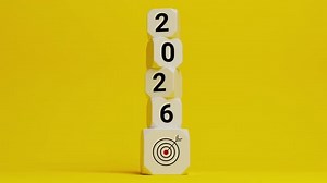 2026 Year Target Goal Stacking Cubes Animation