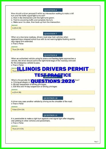 ILLINOIS DRIVERS PERMIT TEST PRACTICE QUESTIONS 2026 video