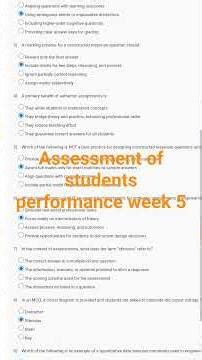 assessment of students performance week 5