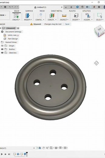 Shirt Button Product Design in Fusion 360 | How to Create Shirt Button | Product Design Fusion 360