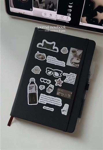 A5 Notebook with Free Stickers and Pen for Journaling