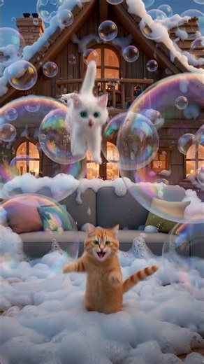 Giant Bubble Storm Takes Over the House! 😱🫧🐱