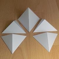 Paper Five Pyramids That Form A Cube