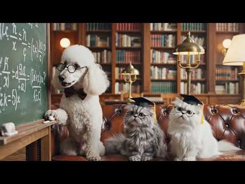 Professor Dog Teaches Math To His Cat Students! #MathFun #SmartPets #DogProfessor