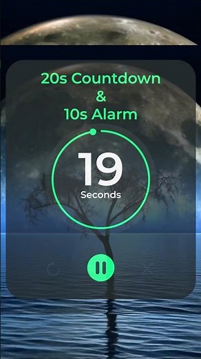 00:20s ⏲️ 20 Second Countdown with Tick Tock Sound Every Second and Alarm for 10s - No Loop