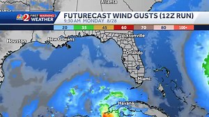 Morning models have finished. Here’s the 12 Z in-house model. Continuing its trend with a stronger storm, but of course, because it’s a high resolution model, it doesn’t go out very far in time. Stronger storm would change the dynamics of its eventual landfall, so, with this, being the second version of the same outcome, let’s keep watching future cast. | Eric Burris - Meteorologist