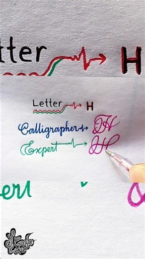 How to write stylish in calligraphy | 'H' letter | Cursive handwriting style